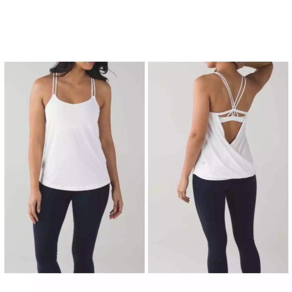 White Strappy Back Tank Top